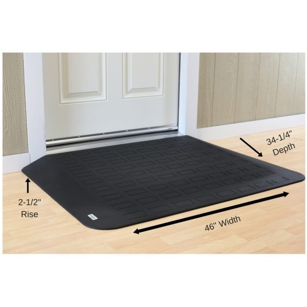 ADA Compliant Rubber Threshold Ramp: 2-1/2" Rise x 46" Wide x 30" Depth